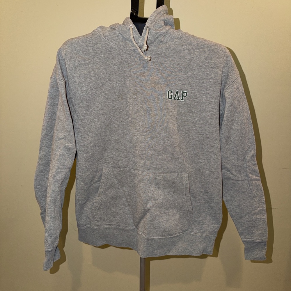 Vintage GAP Heather Gray Pullover Hoodie with classic logo #vintage #classic #yk